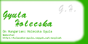 gyula holecska business card